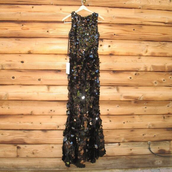 Mac Duggal 5959 Sleeveless Disc Sequin Gown Dress - Picture 10 of 13